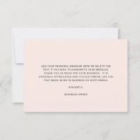 BUSINESS THANK YOU chic simple modern blush pink, Zazzle