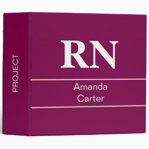 Custom Simple Modern Burgundy Nurse 3 Ring Binder