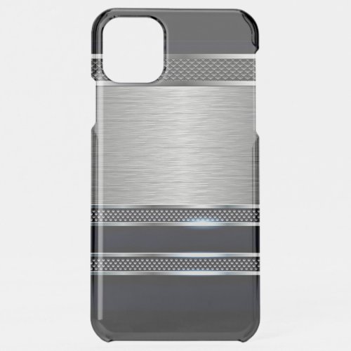 Custom Simple Modern Faux Metallic Stripes Pattern iPhone 11 Pro Max Case