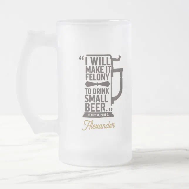 Custom Simple Modern Funny Beer Lover Quote Dad Frosted Glass Beer Mug