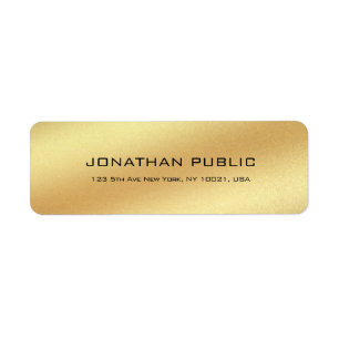 Custom Simple Modern Gold Look Elegant Plain Chic Label