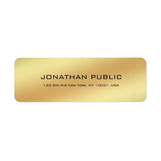 Custom Simple Modern Gold Look Elegant Plain Chic Label (Front)
