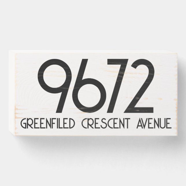 Custom Simple Modern White House Number Plaque (Front Horizontal)