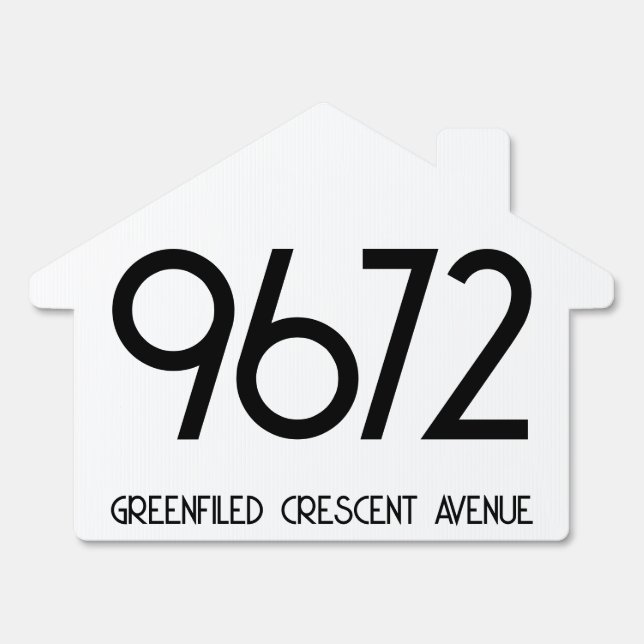 Custom Simple Modern White House Number Plaque Sign (Front)