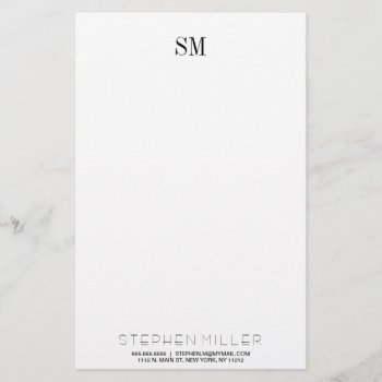 Custom Simple Monogram Initials & Name Stationary Stationery by SimpleMonograms at Zazzle