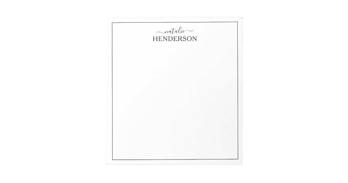 Custom Simple Name Notepad | Zazzle