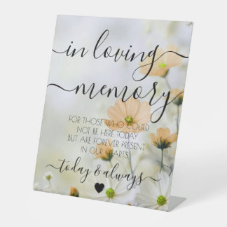 Custom Simple Orange Flowers Memorial Pedestal Sign