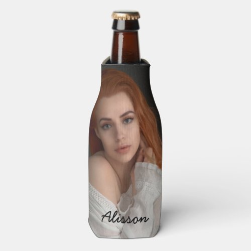 Custom Simple Photo Collage Template Bottle Cooler