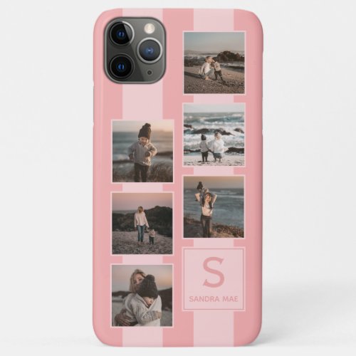Custom Simple Photos On Dusty Coral Red Blush Pink iPhone 11 Pro Max Case