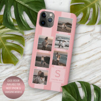 Custom Simple Photos On Dusty Coral Red Blush Pink