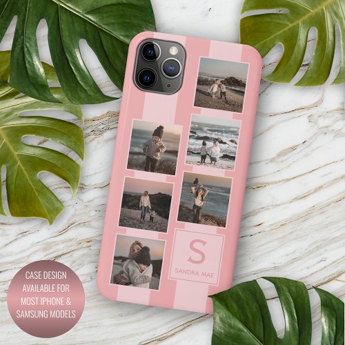 Custom Simple Photos On Dusty Coral Red Blush Pink iPhone 11 Pro Max Case