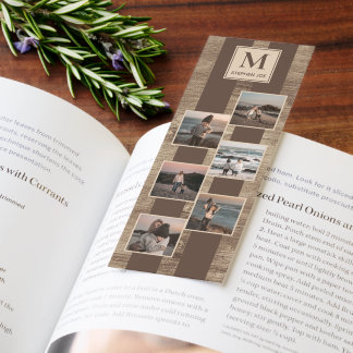Custom Simple Photos On Faux Rustic Woodgrain Bookmarks