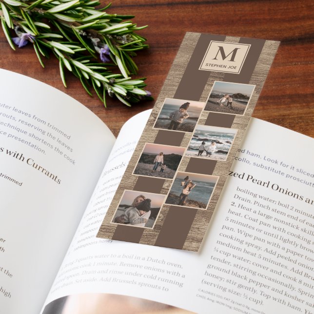 Custom Simple Photos On Faux Rustic Woodgrain Bookmarks (Book)