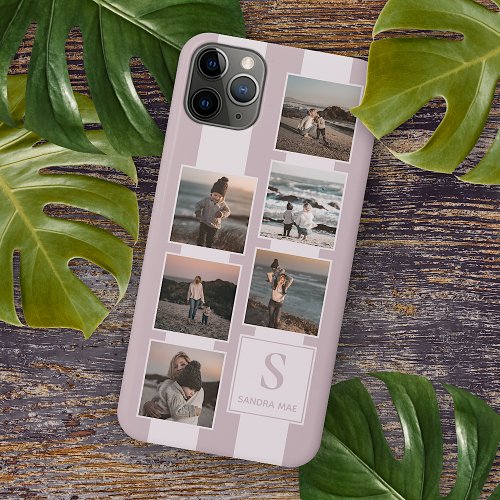 Custom Simple Photos On Pastel Mauve Blush Pink iPhone 11 Pro Max Case