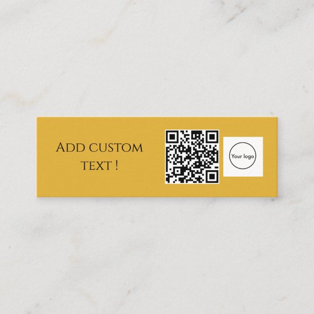 Custom simple qr code bookmark business mini busin mini business card (Front)
