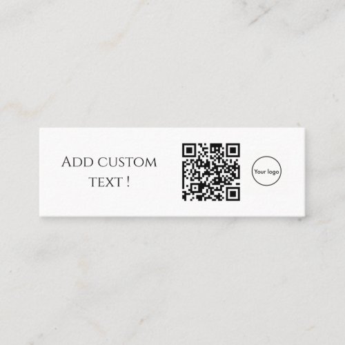Custom simple qr code bookmark business mini business card