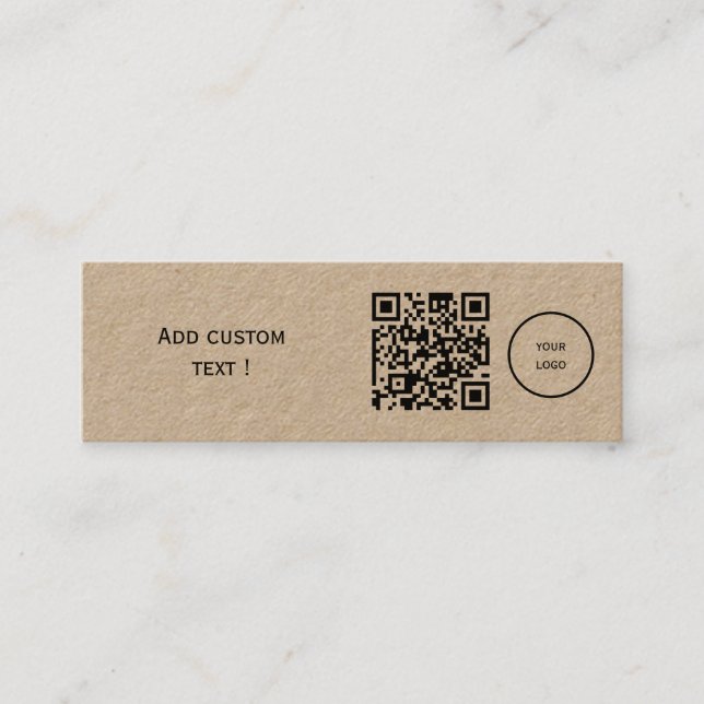 Custom simple qr code bookmark business mini  card (Front)