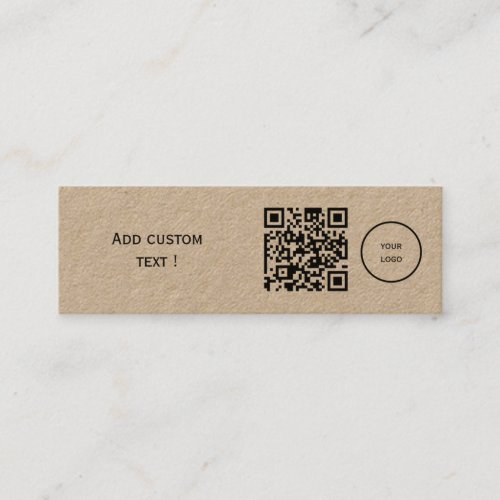 Custom simple qr code bookmark business mini  mini business card