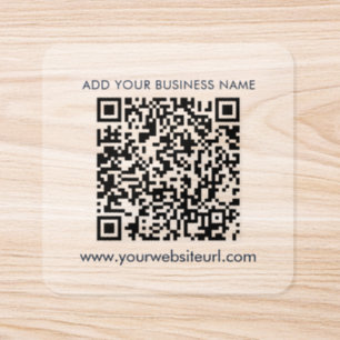 Custom Simple QR Code Business Logo Square Sticker