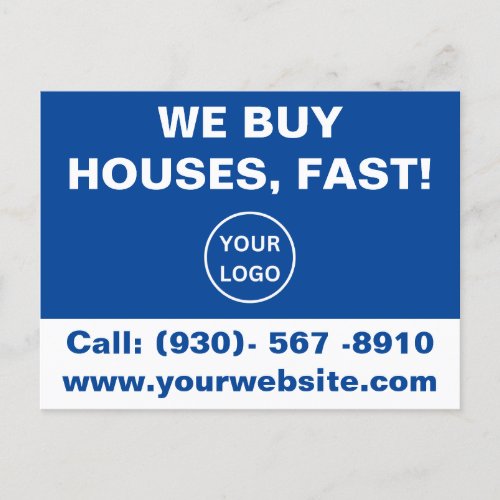 Custom Simple Real Estate Investor  We Buy Houses Postcard