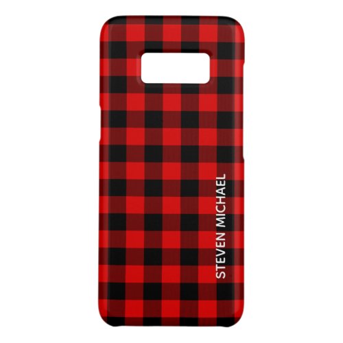 Custom Simple Red Black Buffalo Lumberjack Pattern Case_Mate Samsung Galaxy S8 Case