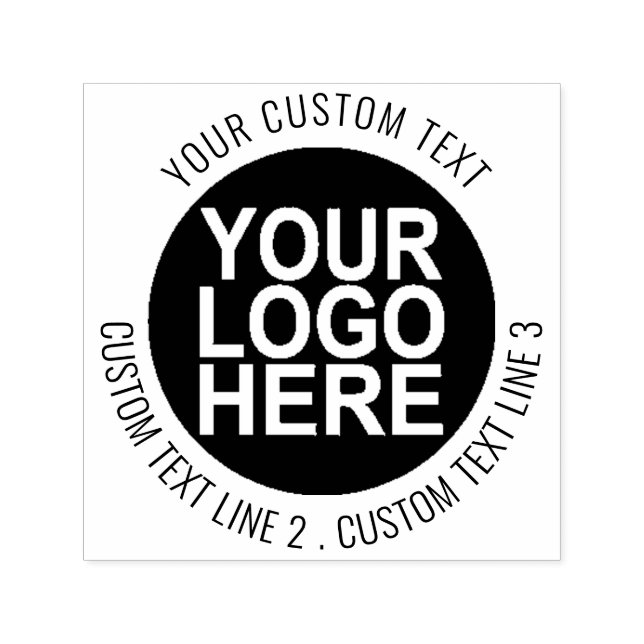 Custom Simple Round with Logo Self-inking Stamp (Design)
