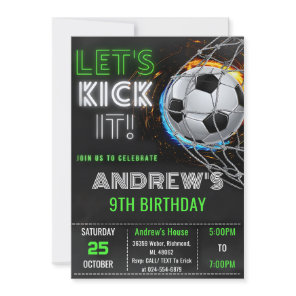 Custom Simple Soccer Birthday Invitation