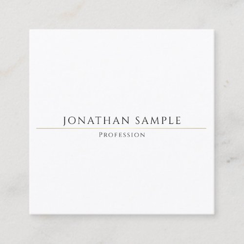 Custom Simple Square Design Gold Template Luxury Square Business Card