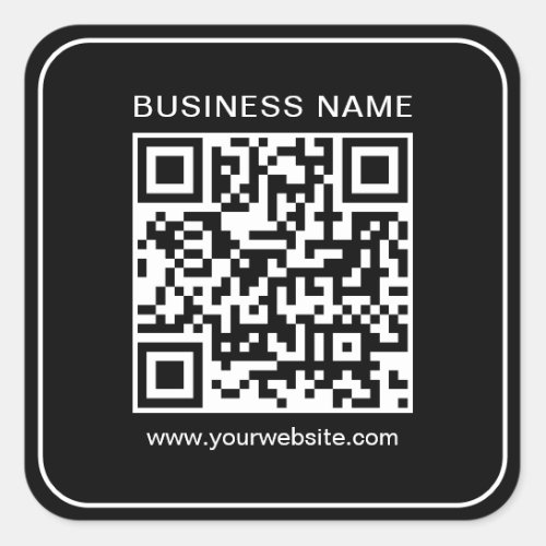 Custom Simple Template Business QR Code Black Square Sticker
