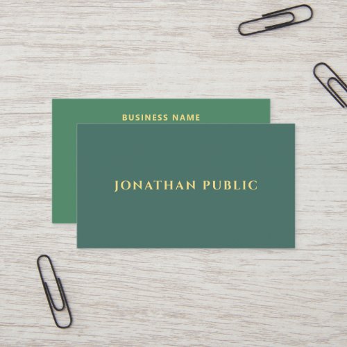Custom Simple Template Elegant Modern Gold Font Business Card