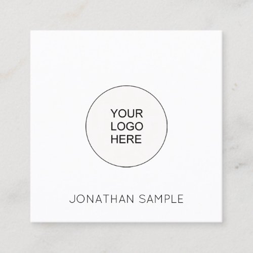 Custom Simple Template Upload Your Logo Modern Square Business Card