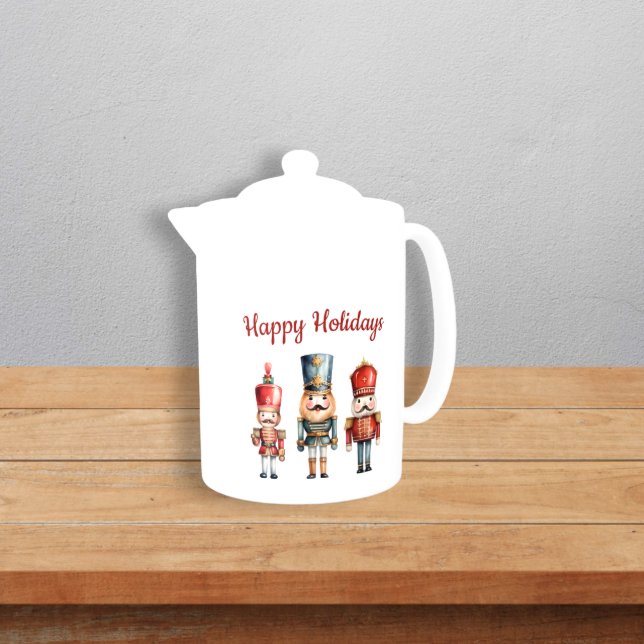 Custom simple  watercolor Nutcracker Christmas Teapot (Creator Uploaded)