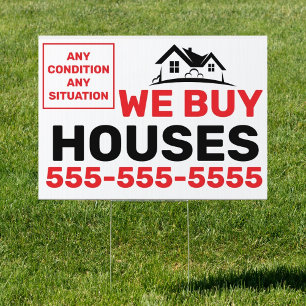Custom Simple We Buy Houses Real Estate Investor Sign