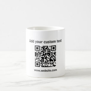 Custom simple white qr code text business url Mug