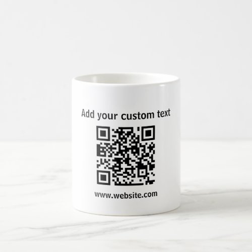 Custom simple white qr code text business url Mug