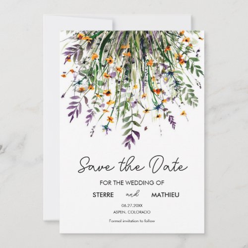 Custom Simple Wildflowers  Save The Date