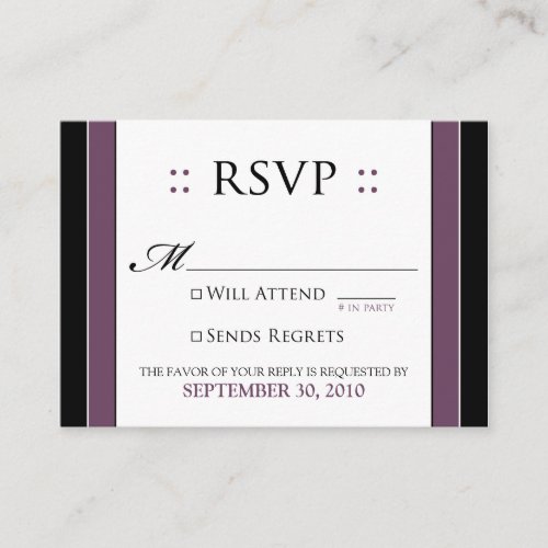 ::custom:: Simply Elegant 3.5x2.5" Eggplant RSVP Business Cards