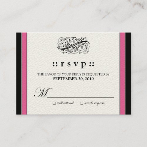 ::custom:: Simply Elegant 3.5x2.5" Fuschia RSVP Business Card Template
