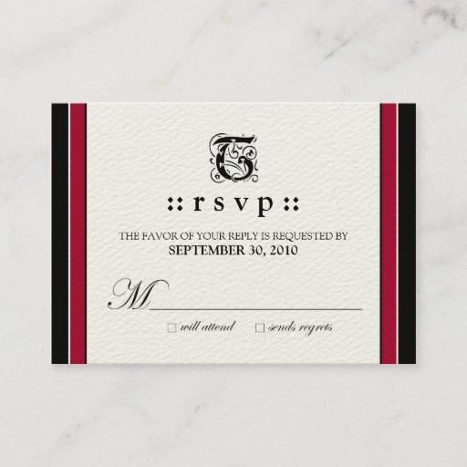 Customizable ::custom:: Simply Elegant 3.5x2.5" RSVP Card Business Cards