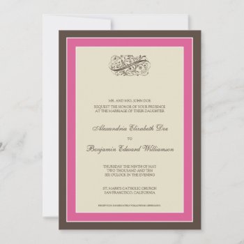 :custom: Simply Elegant Wedding Invitation (fuschi by TheWeddingShoppe at Zazzle