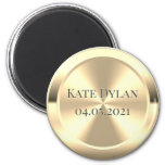 Custom Simulated Engraved Brass Circle Magnet at Zazzle