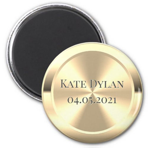 Custom Simulated Engraved Brass Circle Magnet