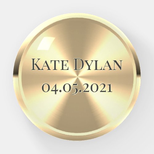 Custom Simulated Engraved Brass Paperweight