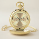 Custom Simulated Engraved Brass Pocket Watch<br><div class="desc">Custom engraved brass badge. The brass and the engrave are simulated. You can replace the name and date text.</div>