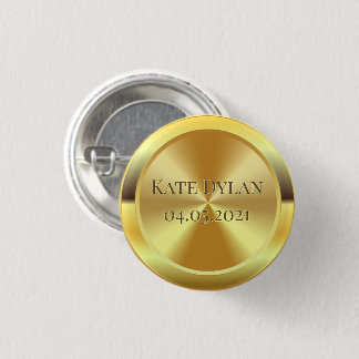 Custom Simulated Engraved Gold Button