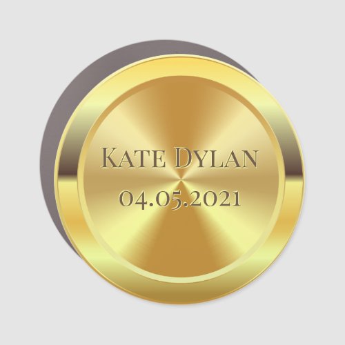 Custom Simulated Engraved Gold Car Magnet