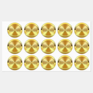 Custom Simulated Engraved Gold Labels