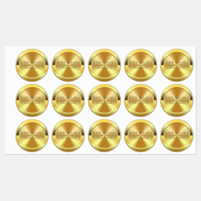 Custom Simulated Engraved Gold Labels (Sheet)