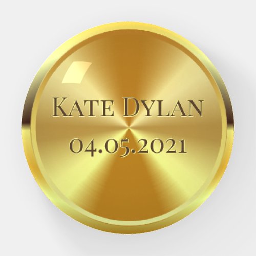 Custom Simulated Engraved Gold Paperweight