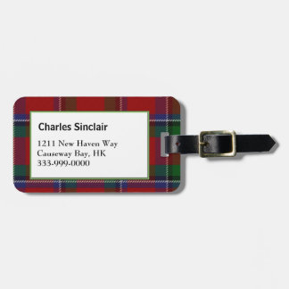 Custom Sinclair Family Tartan Plaid Luggage Tag